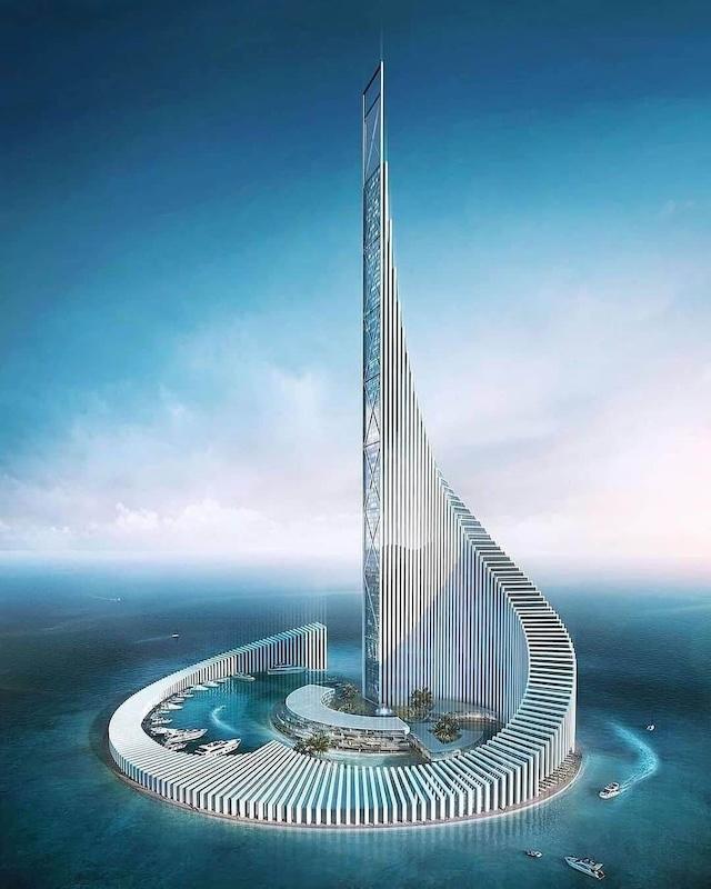 Concept Art of the Zanzibar Domino Tower: Africa's New Architectural Marvel